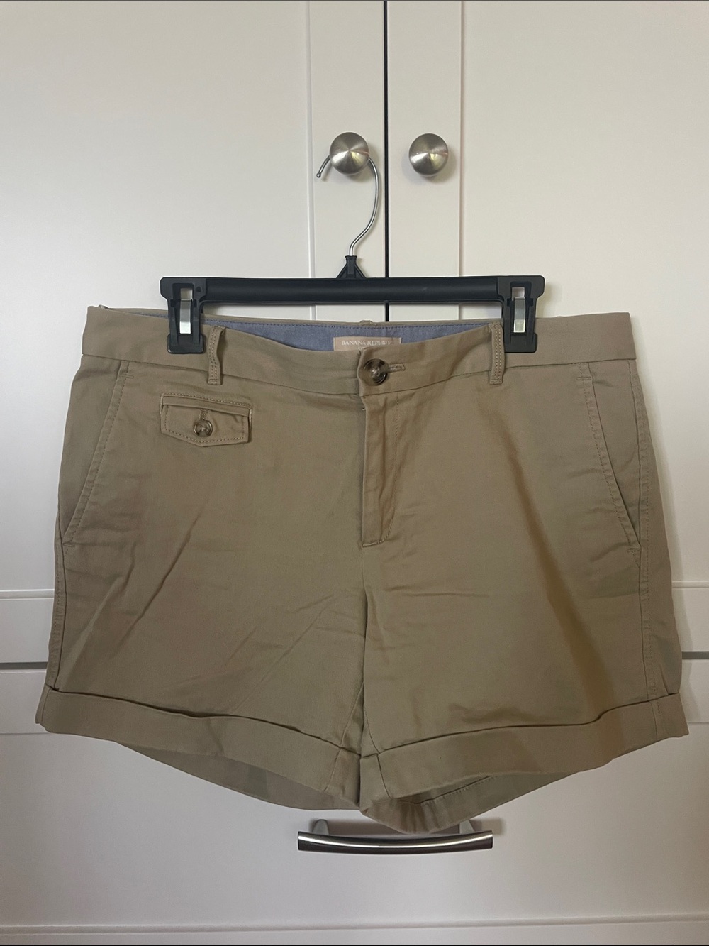 Banana Republic Khaki Cuffed Chino Bermuda Shorts